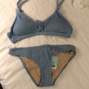 Cupshe Dusty Blue Bikini Set